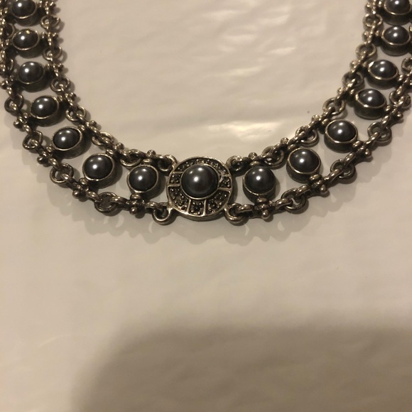 Dark Gray or Charcoal/Silver Necklace Set - Picture 3 of 6